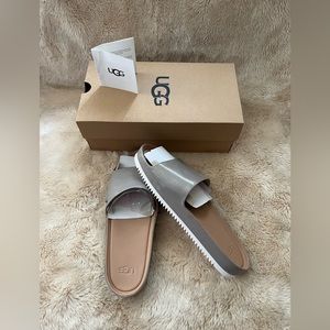 Ugg Women’s Slide Sandal Oyster Taupe Jane Patent Leather Size 10 New In Box